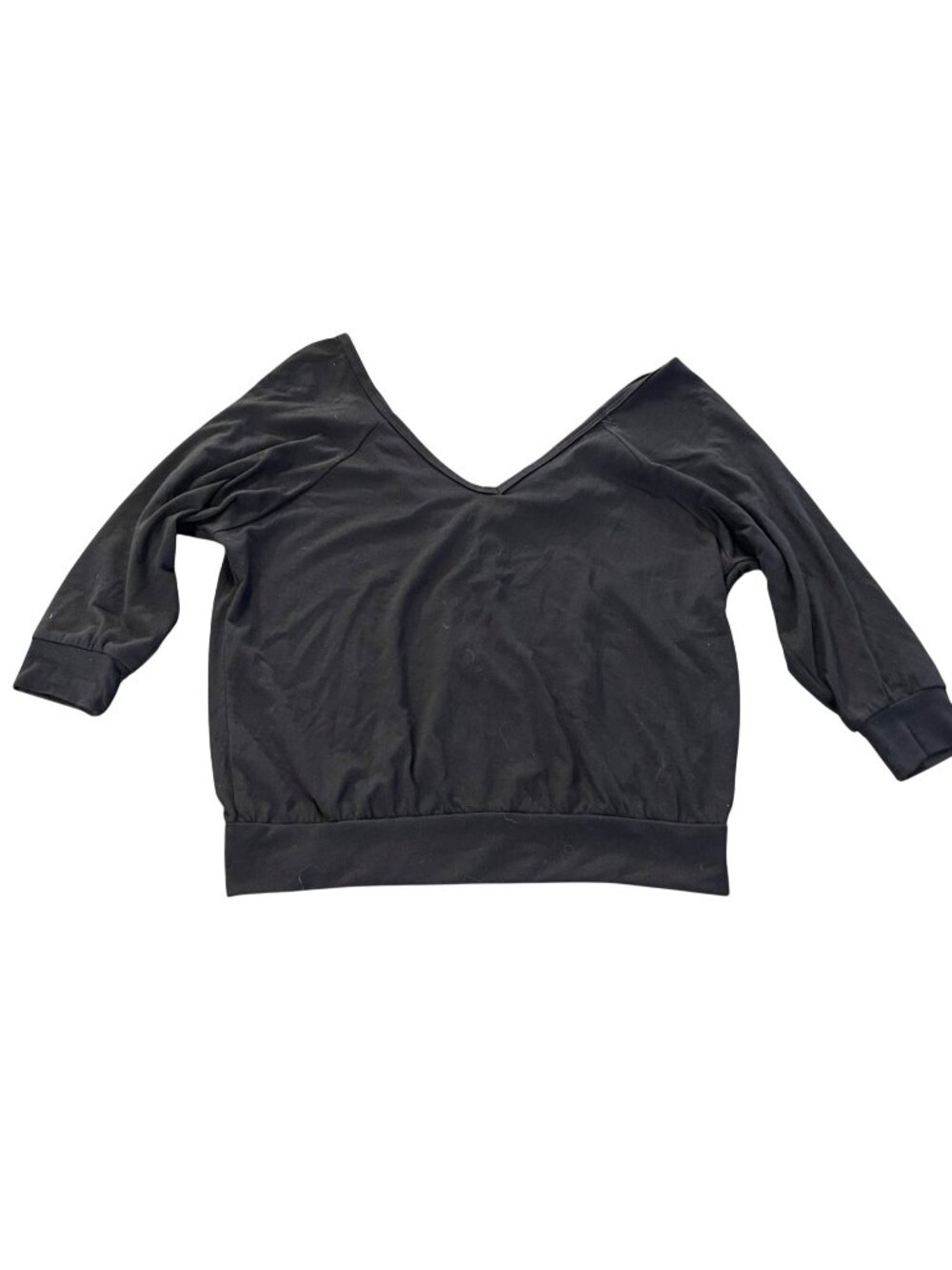 L8TER Women's double side V-Neck Zip-Up Sweater 3/4 sleeve Medium